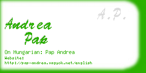 andrea pap business card